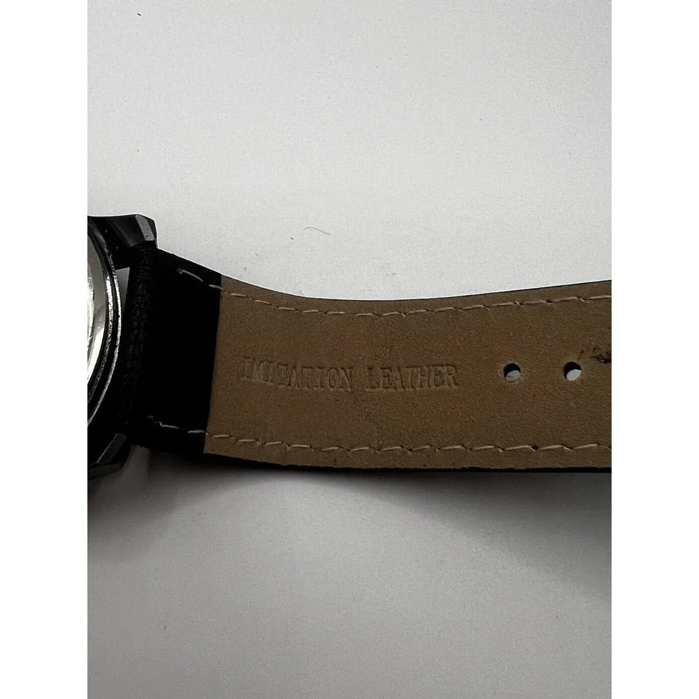 Watch Black W/ Black Band 12hr Dial - NEW Battery